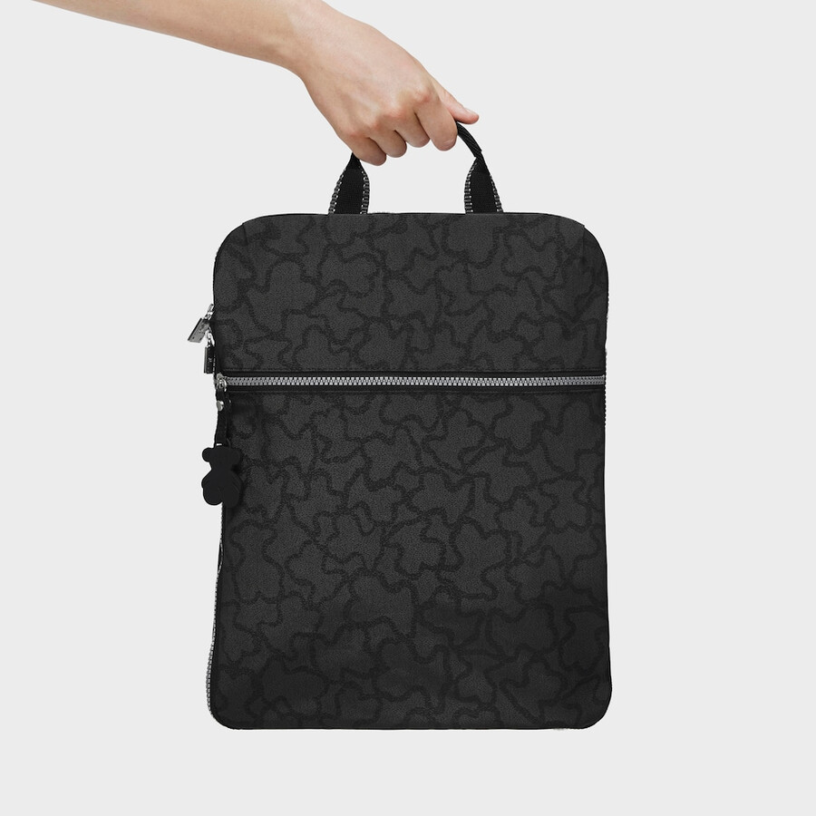 anthrazitschwarzer nylon-rucksack von kaos new colores