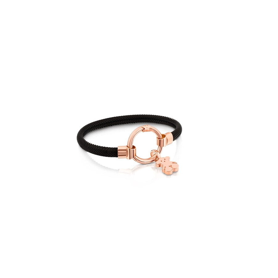 mittelgroßes tous hold armband aus roséversilbertem und schwarz galvanisiertem stahl