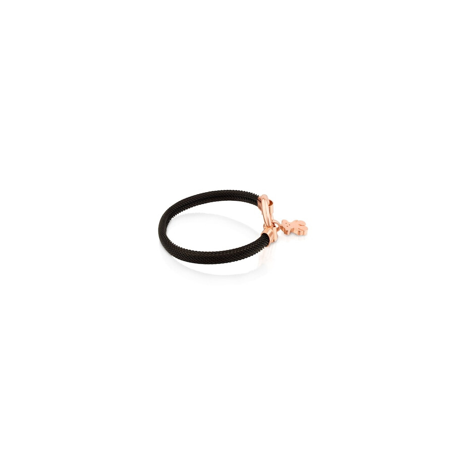 mittelgroßes tous hold armband aus roséversilbertem und schwarz galvanisiertem stahl
