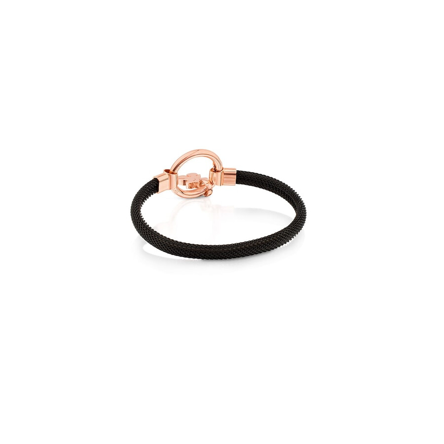 mittelgroßes tous hold armband aus roséversilbertem und schwarz galvanisiertem stahl