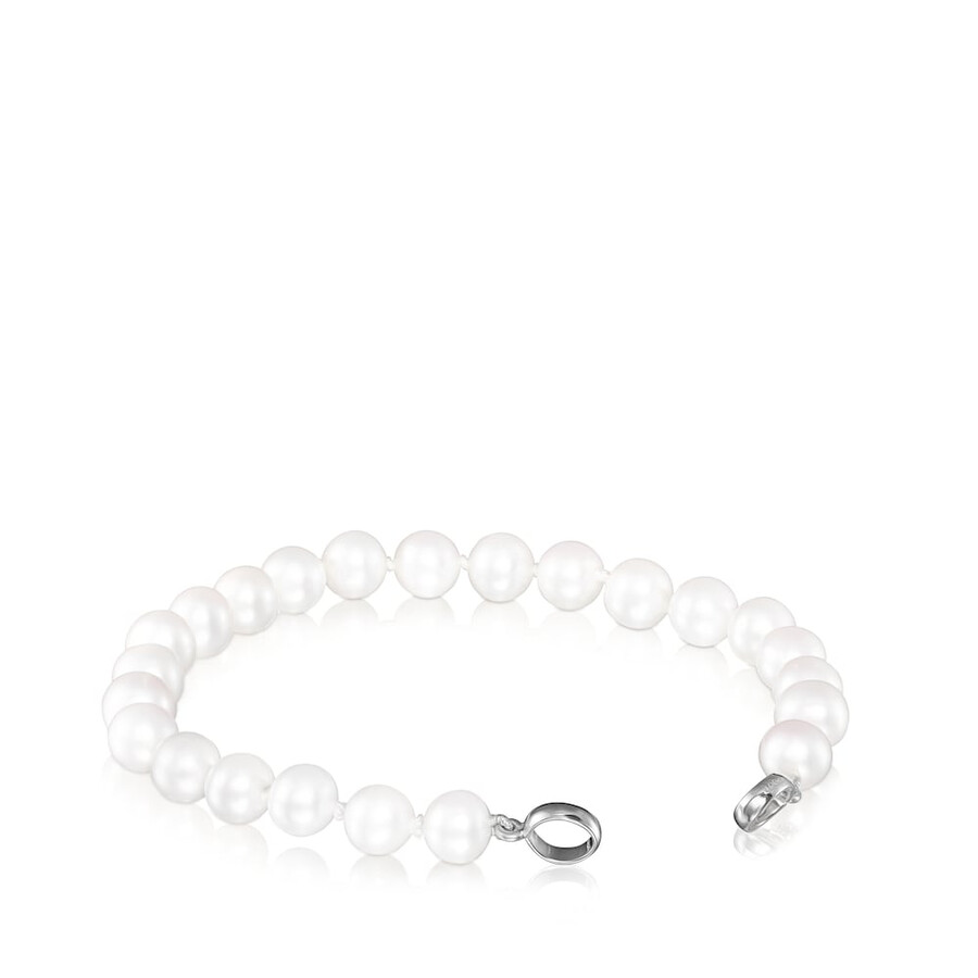 silbernes tous hold armband mit perlen 175 cm.