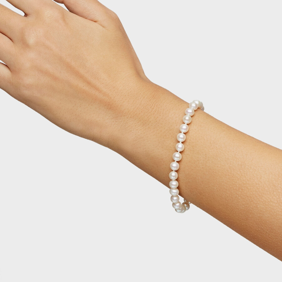 silbernes tous hold armband mit perlen 175 cm.