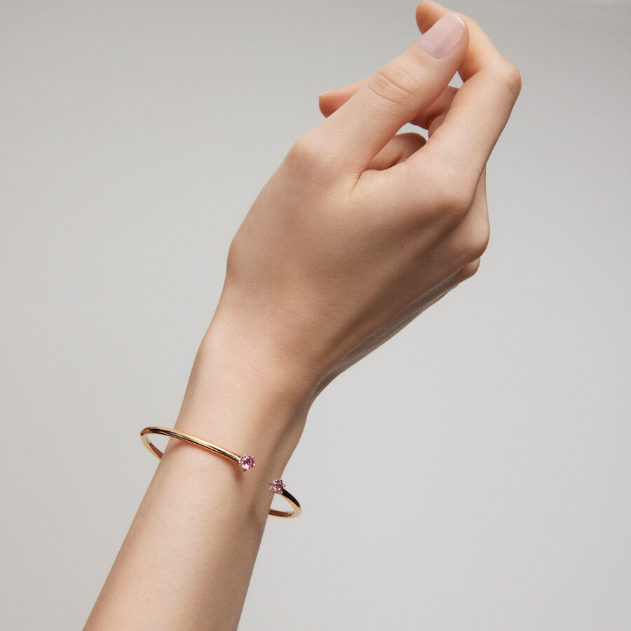 armband aus roségold und weißgold mit spinellen tous atelier