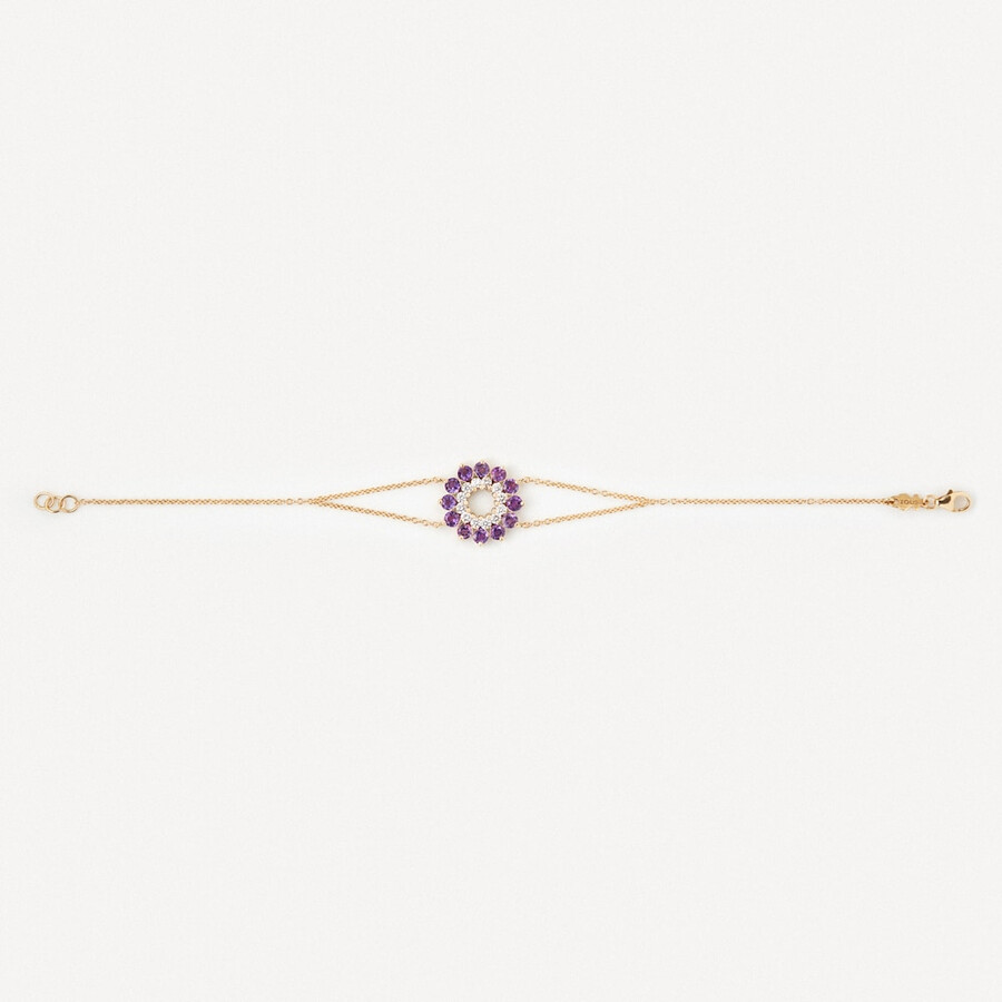 armband aus gold mit diamanten und amethyst tous atelier