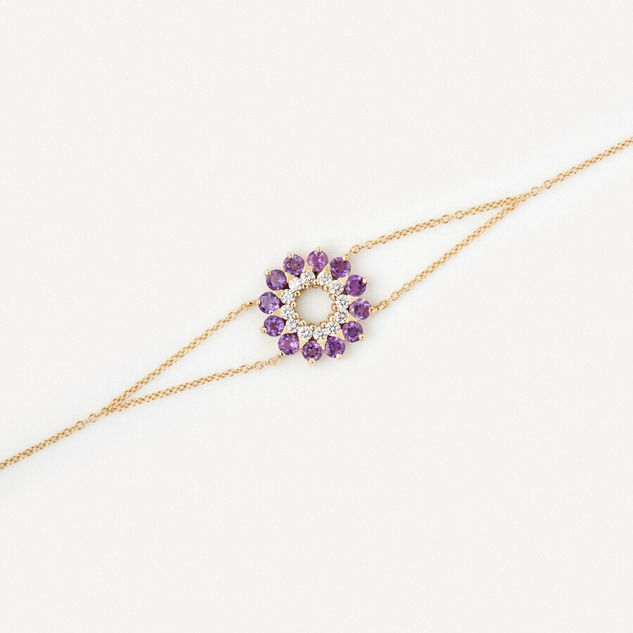 armband aus gold mit diamanten und amethyst tous atelier