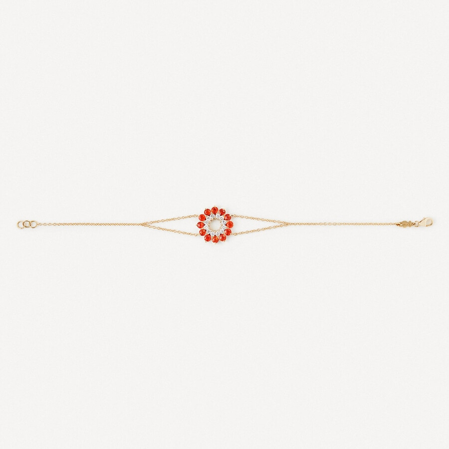 armband aus gold mit diamanten und opalen in flammenform tous atelier