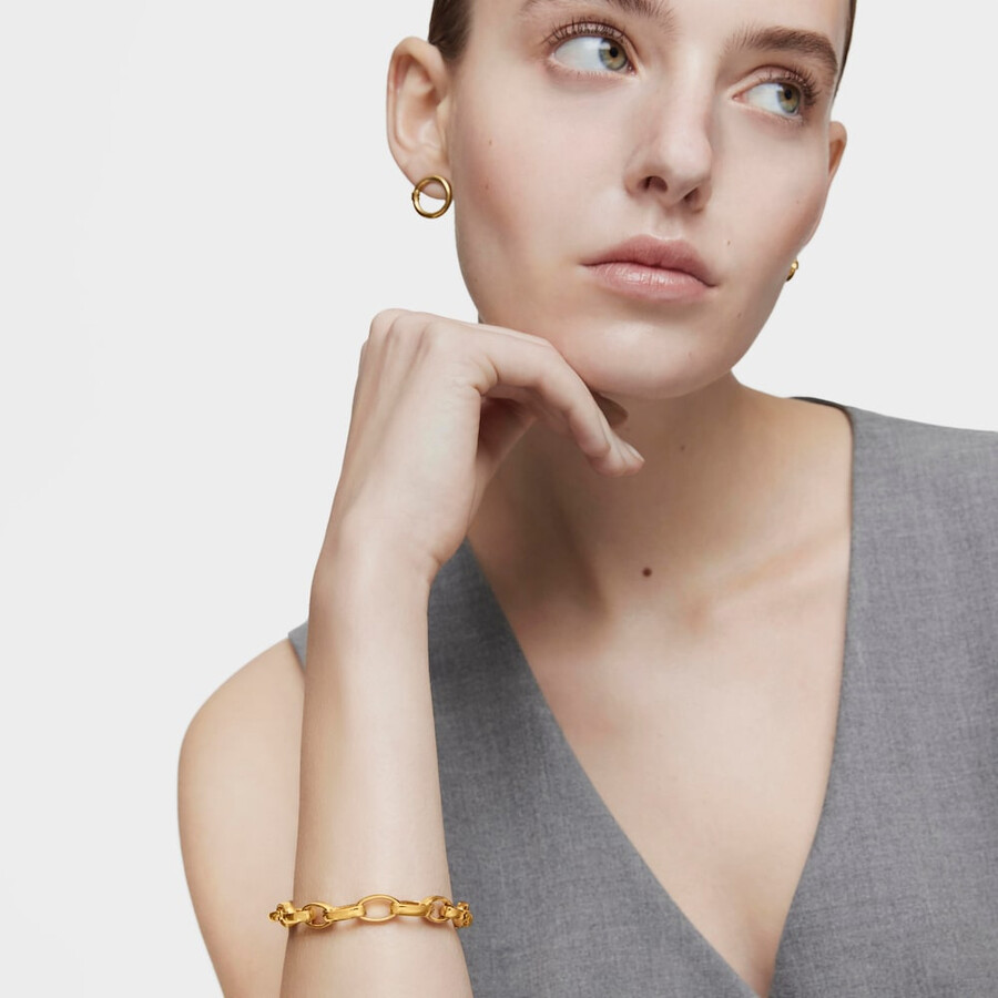 ovales armband aus vergoldetem silber