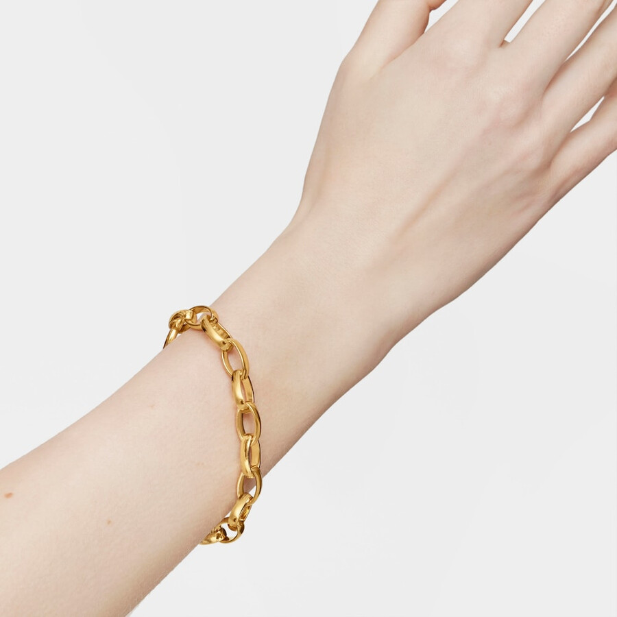 ovales armband aus vergoldetem silber
