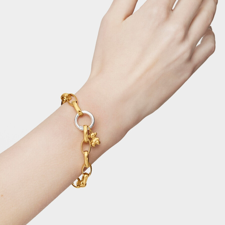 ovales armband aus vergoldetem silber