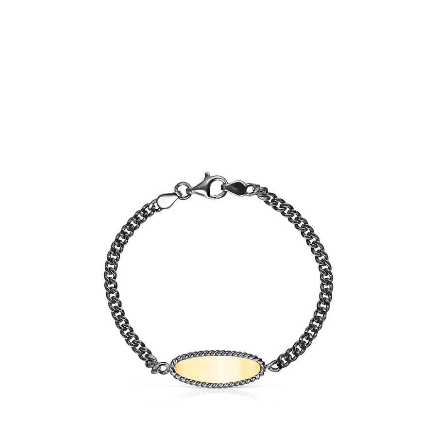 minne-armband aus dunklem silber und silber vermeil