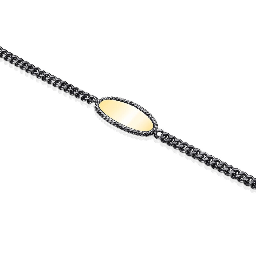 minne-armband aus dunklem silber und silber vermeil