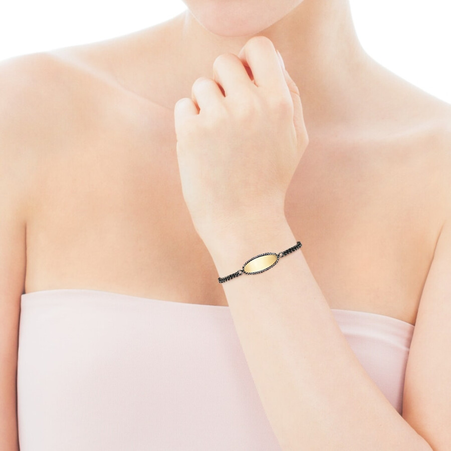 minne-armband aus dunklem silber und silber vermeil