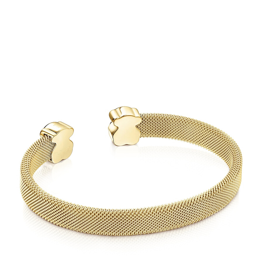 goldfarbenes ip-stahl-mesh-farbarmband mit malachit