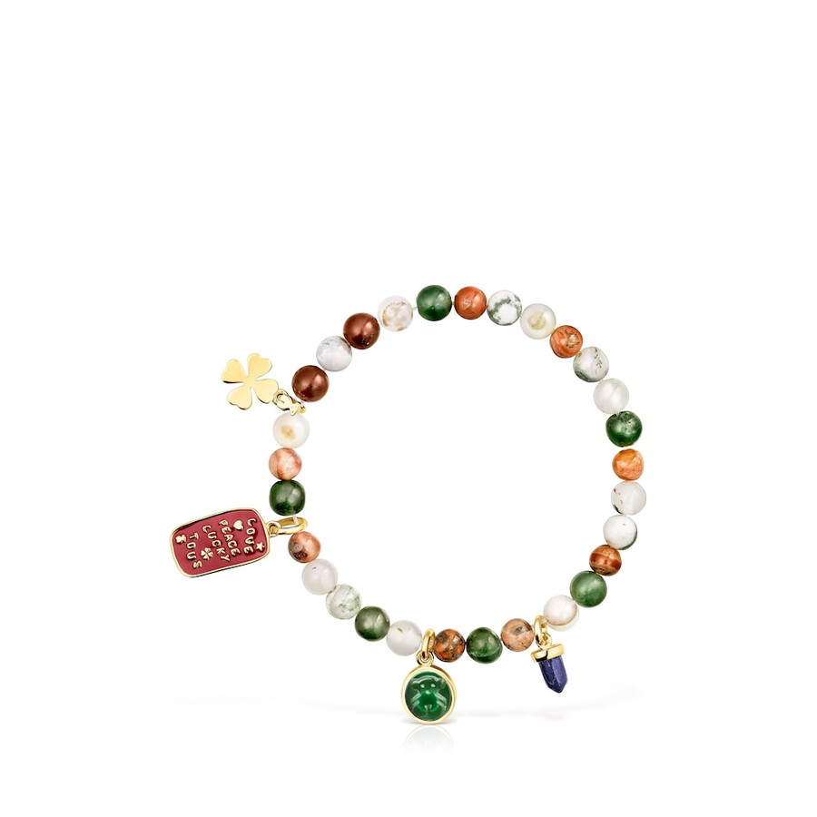 tous good vibes armband aus silberversilbertem silber mit achaten