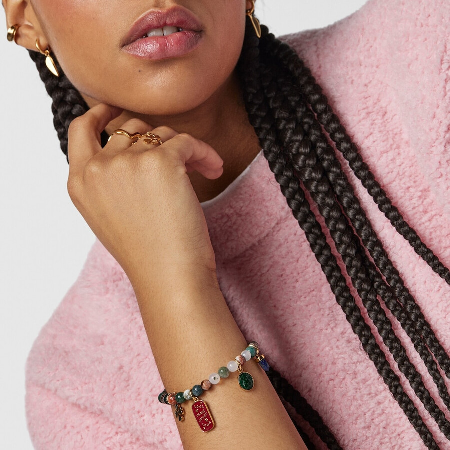 tous good vibes armband aus silberversilbertem silber mit achaten