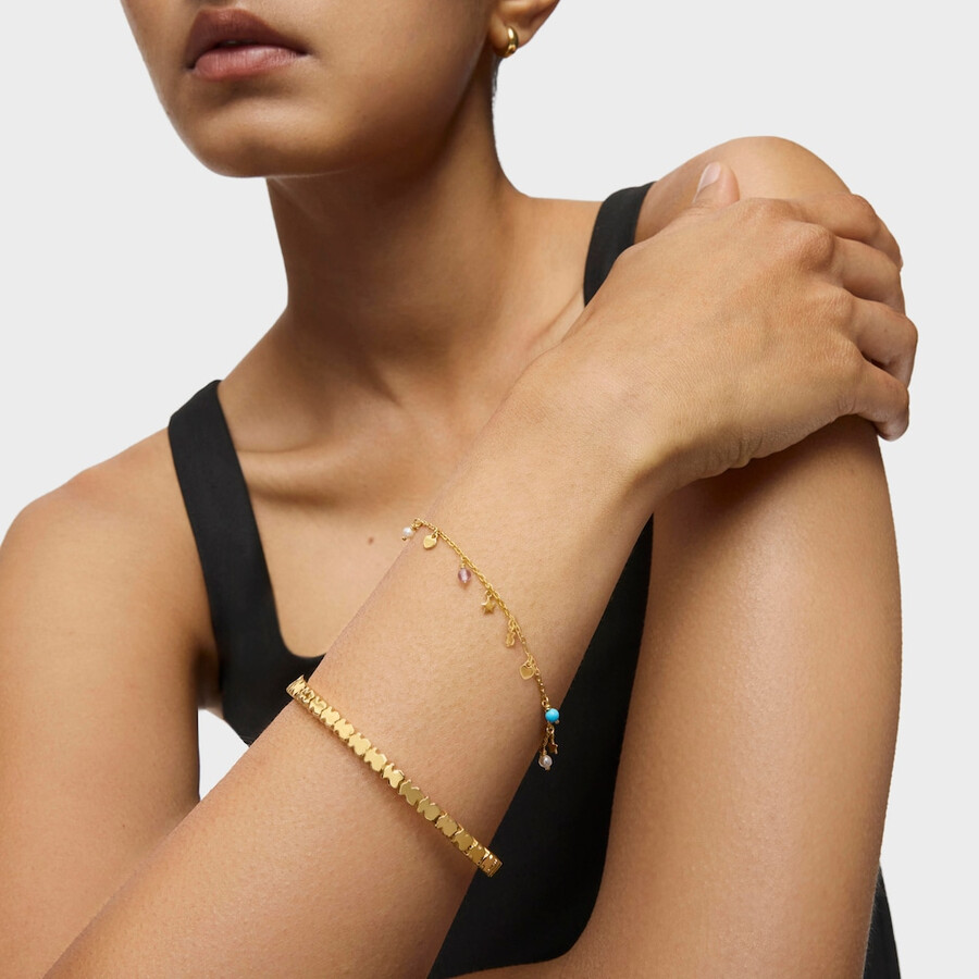 cool joy armband aus silberversilbertem metall mit edelsteinen