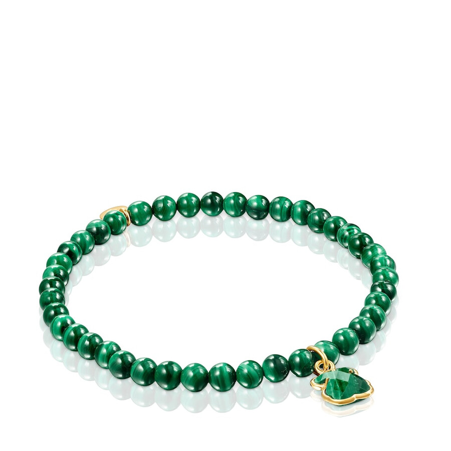 armband aus silber-vermeil und malachit in den icon-farben