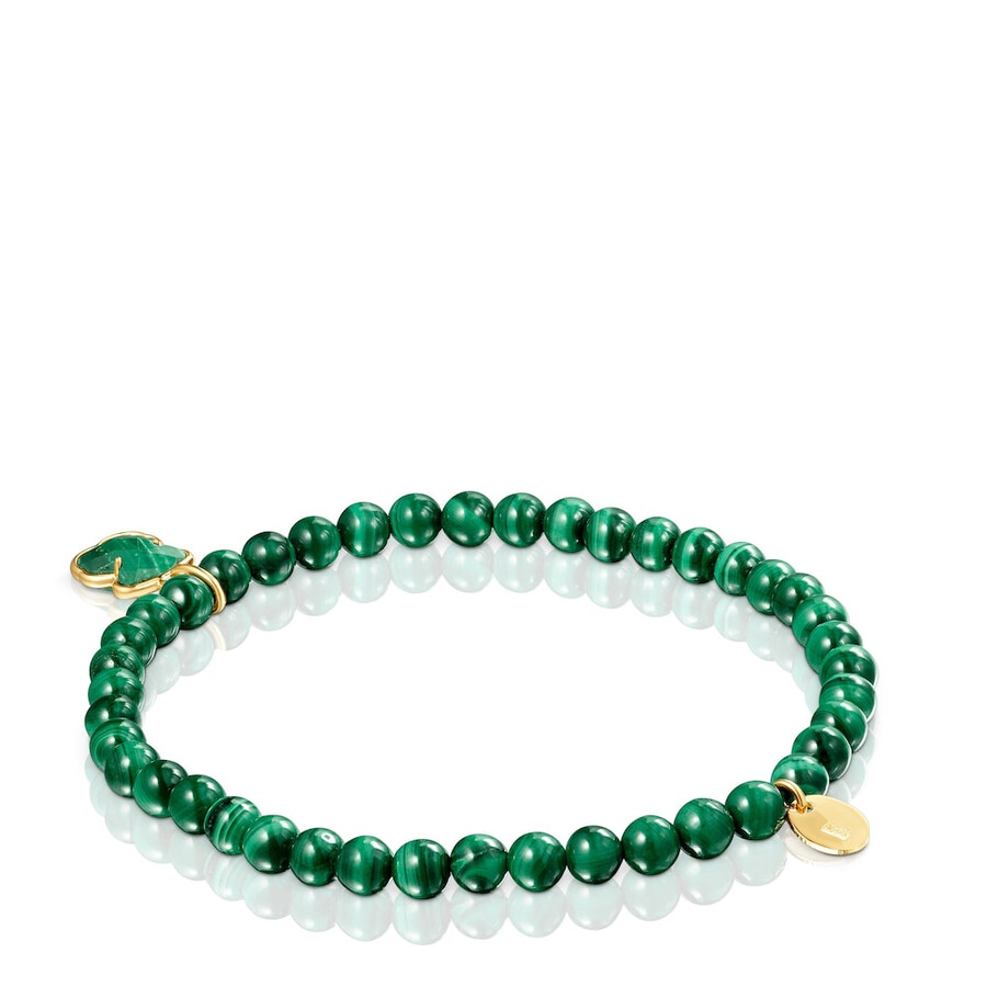 armband aus silber-vermeil und malachit in den icon-farben