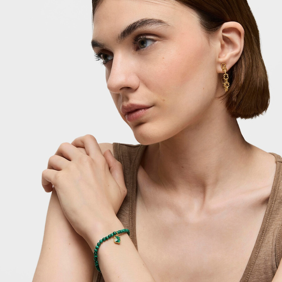 armband aus silber-vermeil und malachit in den icon-farben