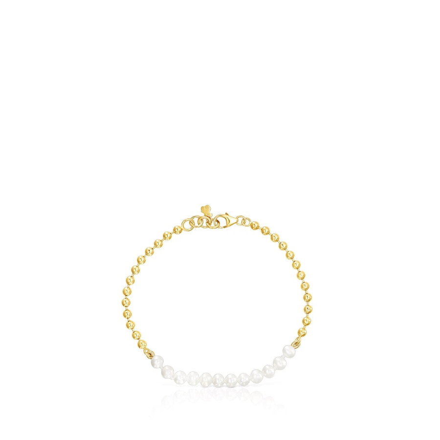 armband aus silbervergoldetem glänzendem silber mit perlen
