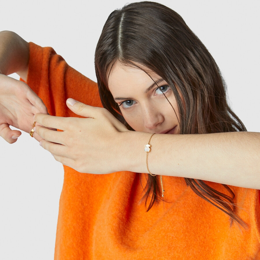 areia-armband aus vergoldetem silber mit mehrfarbigen edelsteinen