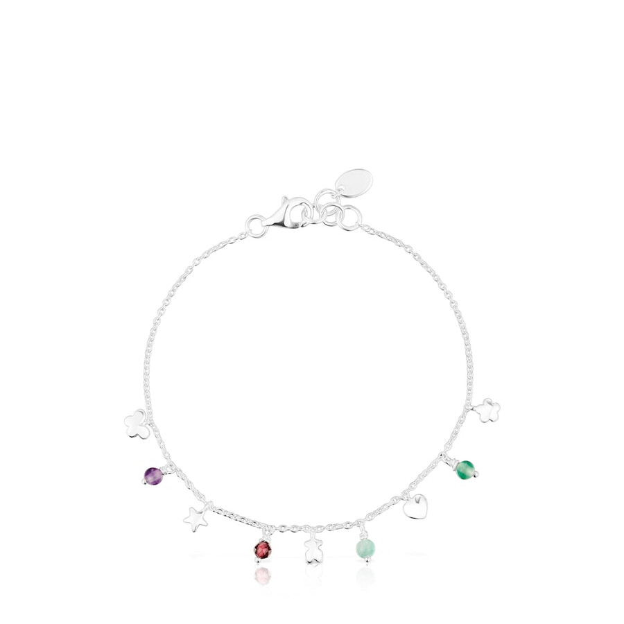 silbernes armband mit auffälligem motiv verziert mit edelsteinen und verzierungen