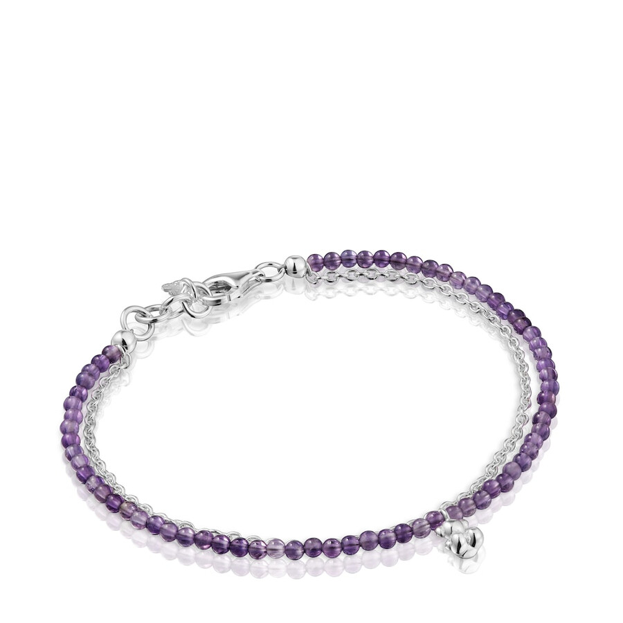 armband aus silber und amethyst modell bold bear