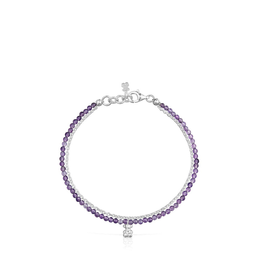 armband aus silber und amethyst modell bold bear