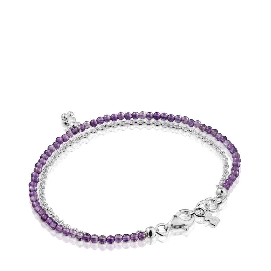 armband aus silber und amethyst modell bold bear