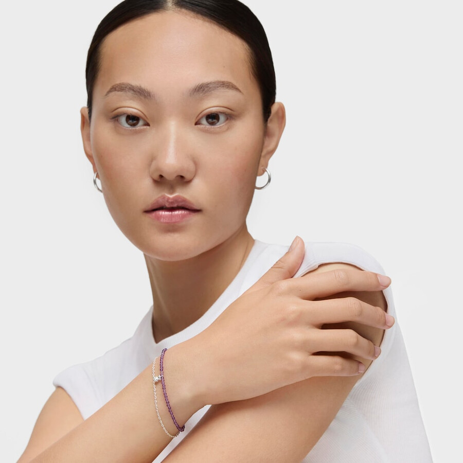 armband aus silber und amethyst modell bold bear