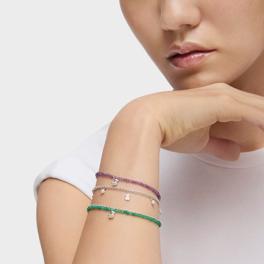 armband aus silber und amethyst modell bold bear