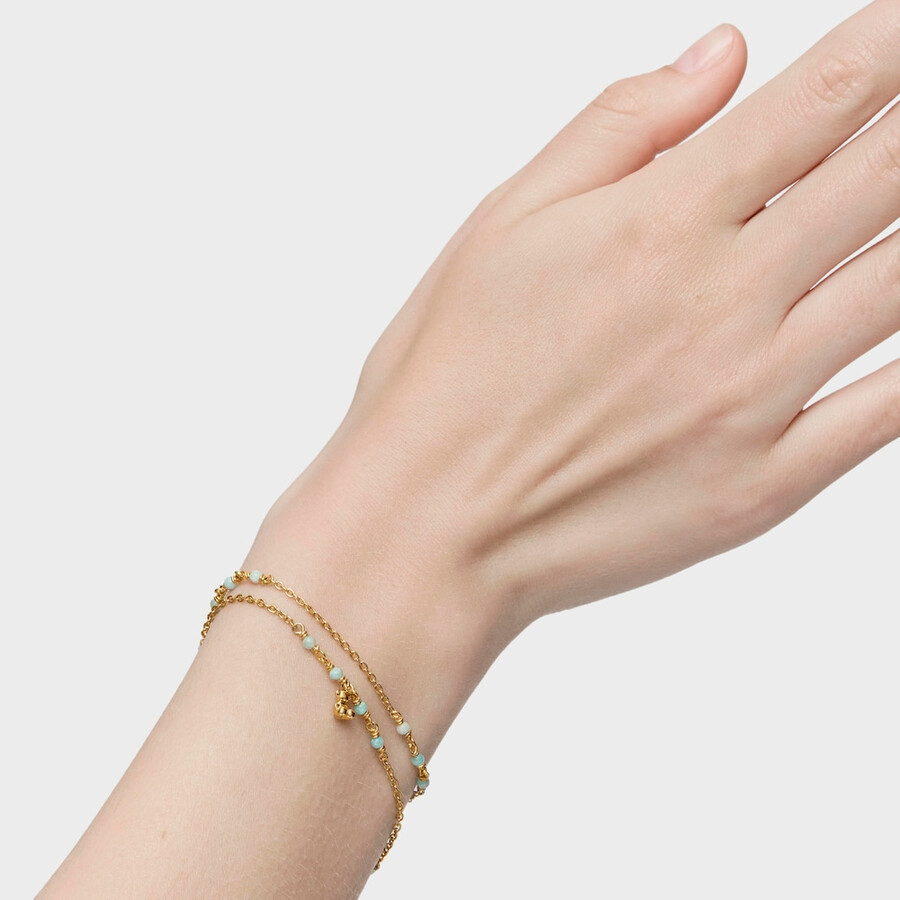 armband aus vergoldetem silber und amazonit modell bold bear