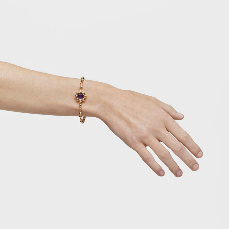 blumenarmband mit 18-karätiger vergoldung auf silber und amethyst sugar party
