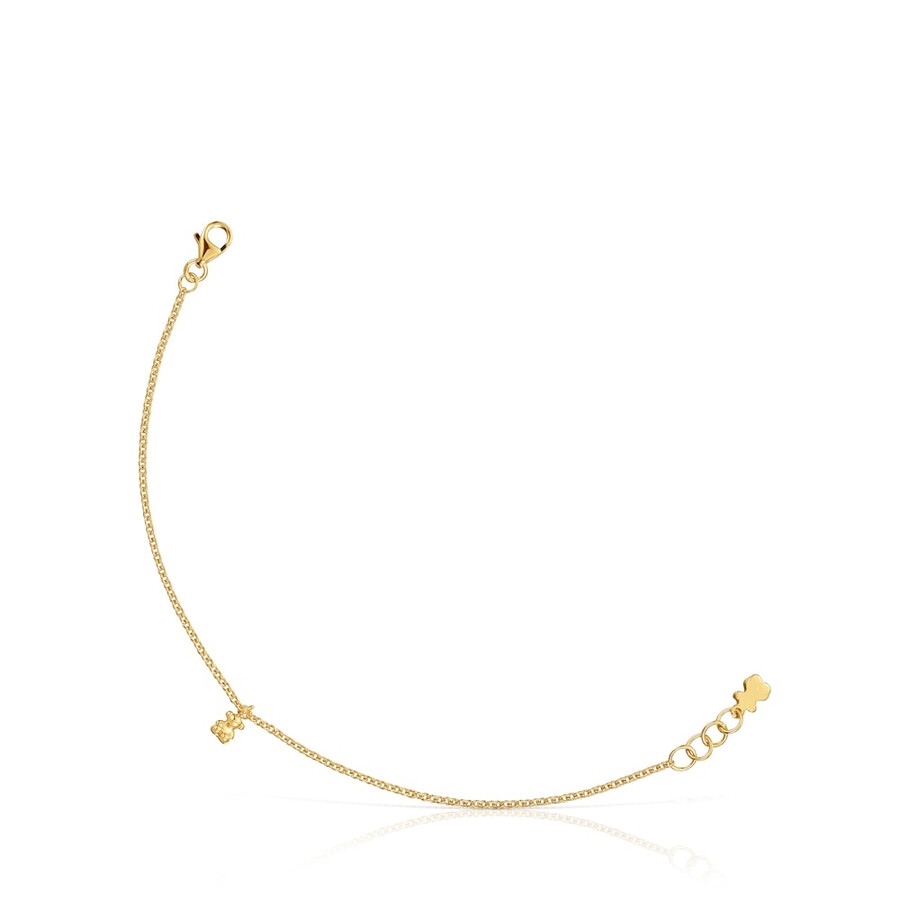 kettenarmband mit 18-karätiger vergoldung auf silber und runden ringen bold bear