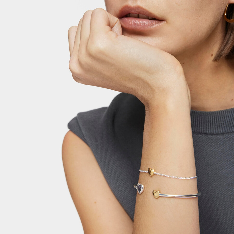 zweifarbiges herzkettenarmband meine andere hälfte