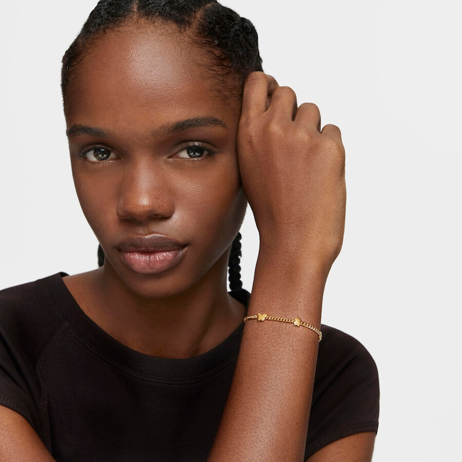 armband aus 18-karätig vergoldetem silber mit auffälligem motiv