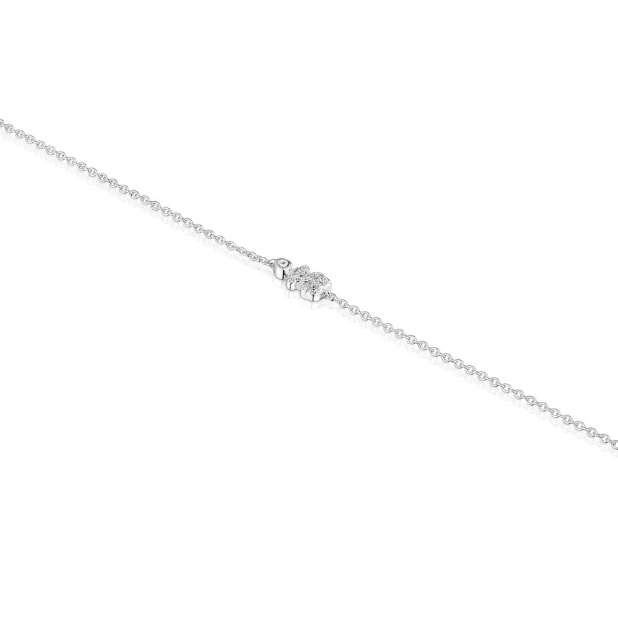 weißgoldenes bärenkettenarmband mit diamanten von tous grain