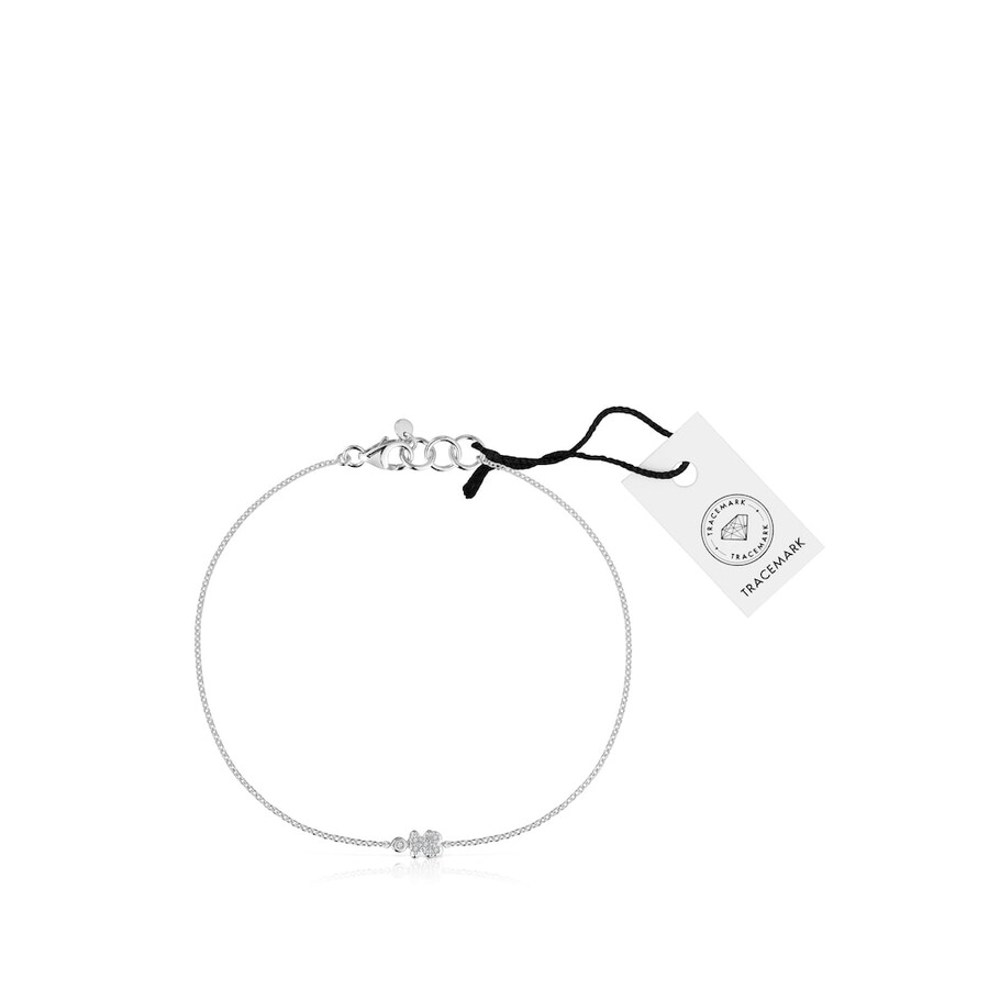 weißgoldenes bärenkettenarmband mit diamanten von tous grain
