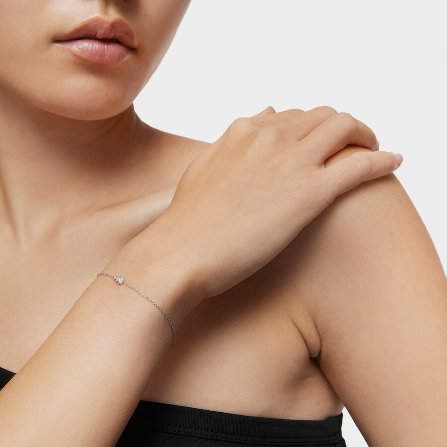 weißgoldenes bärenkettenarmband mit diamanten von tous grain