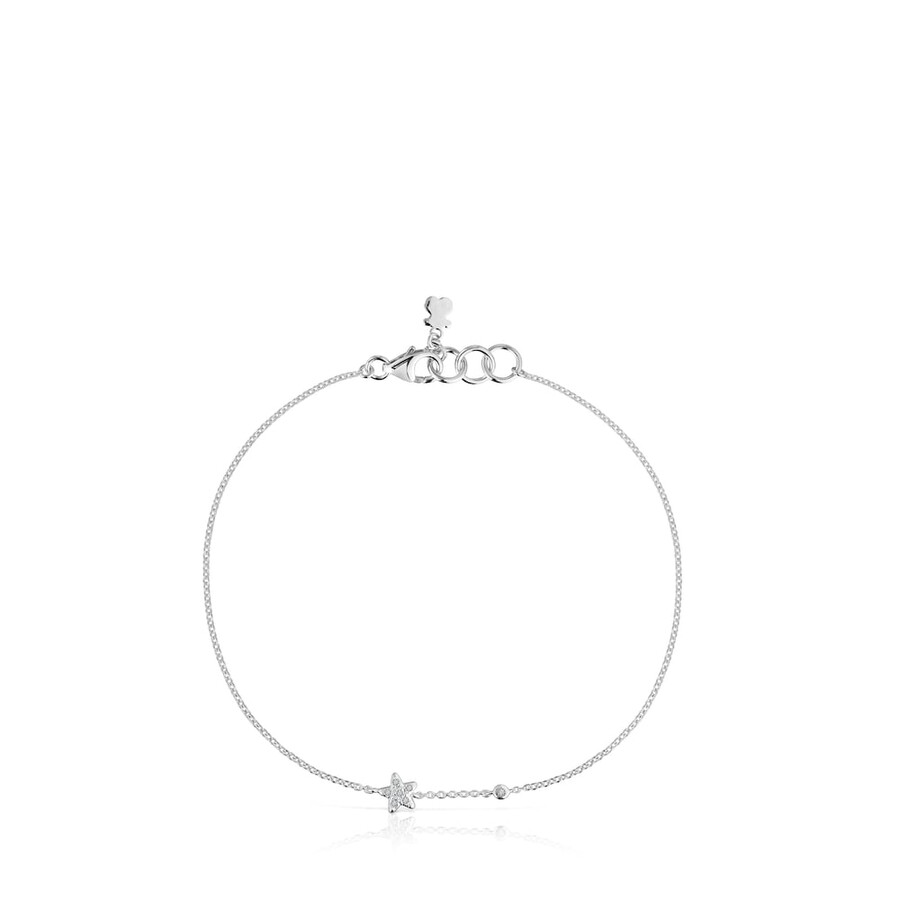 weißgoldenes sternkettenarmband mit diamanten von tous grain