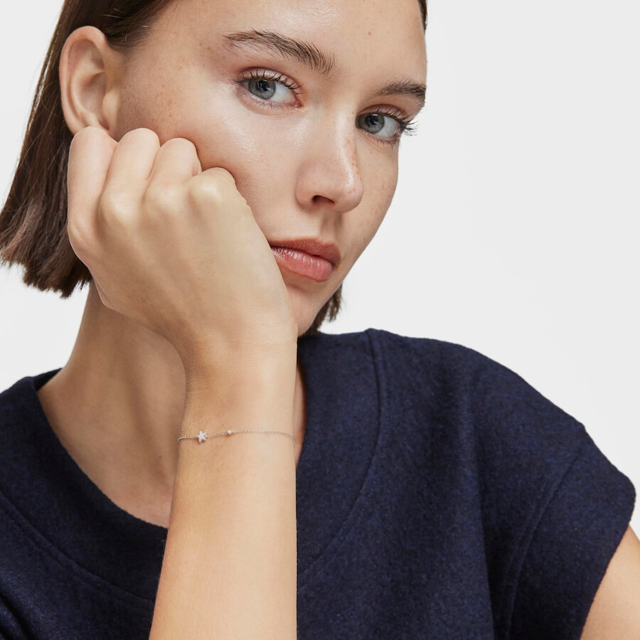 weißgoldenes sternkettenarmband mit diamanten von tous grain