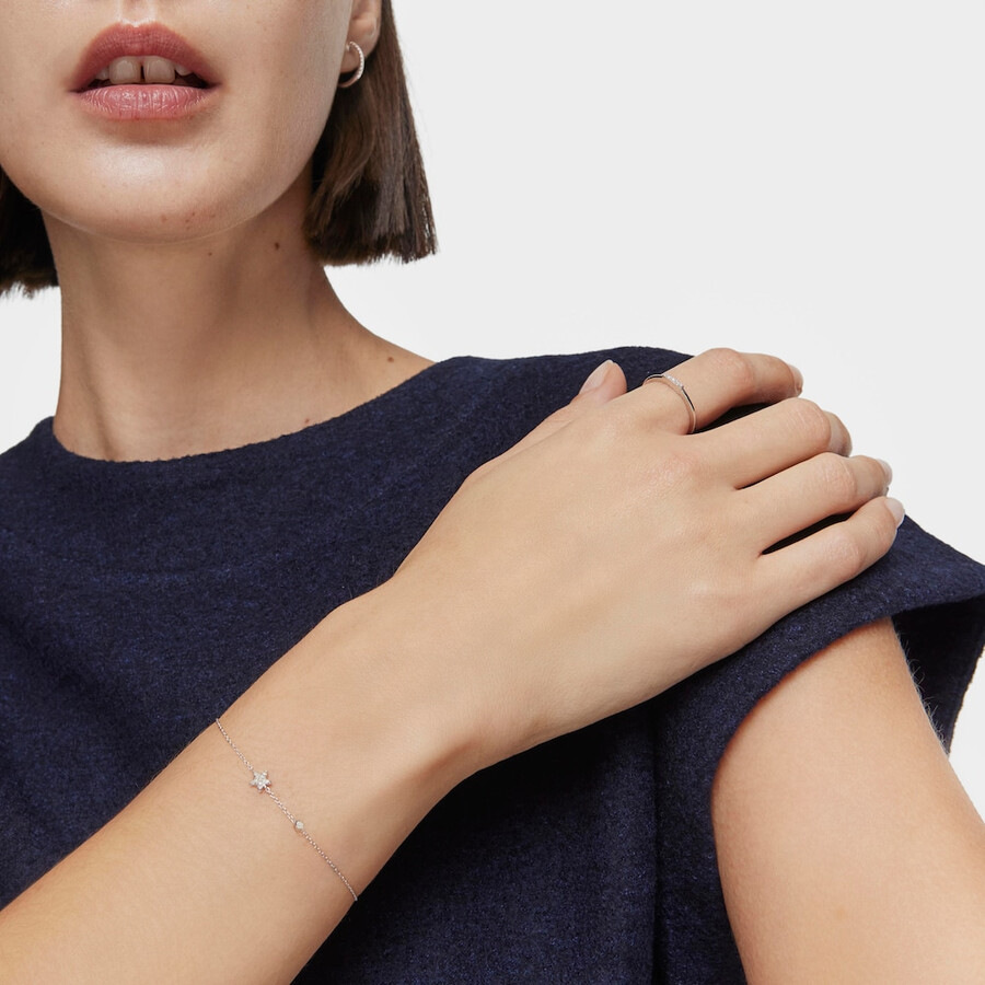 weißgoldenes sternkettenarmband mit diamanten von tous grain