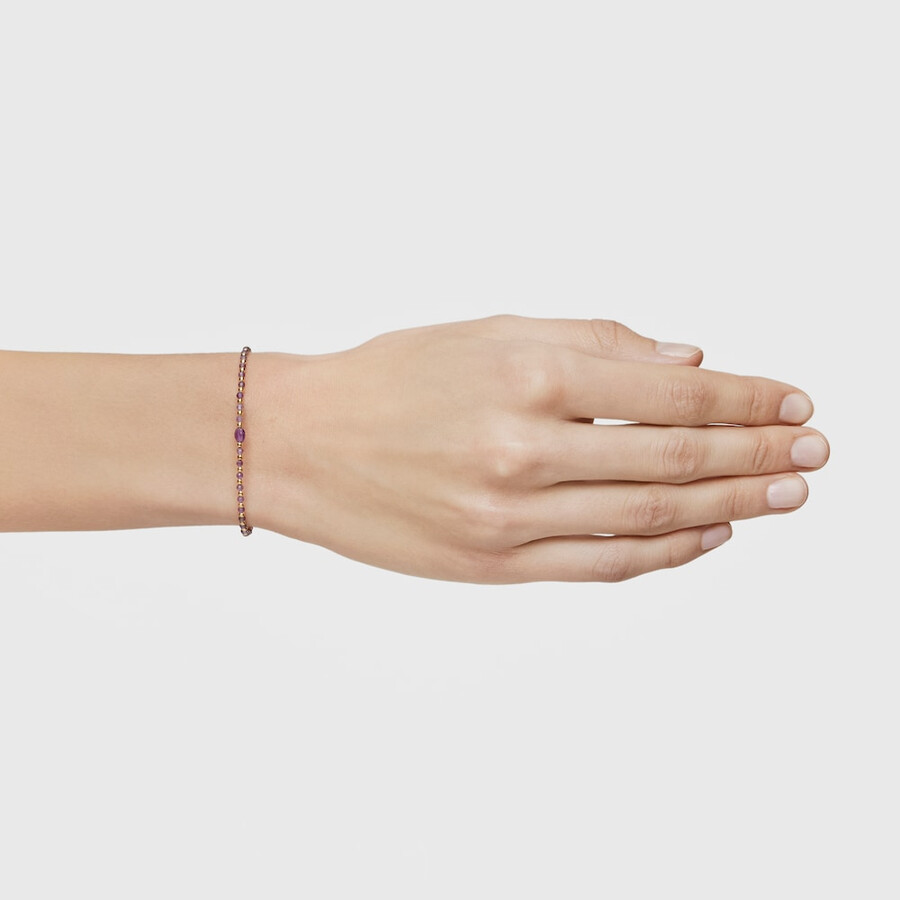 kugelarmband mit 18-karätiger vergoldung auf silber und amethyst in grundfarben