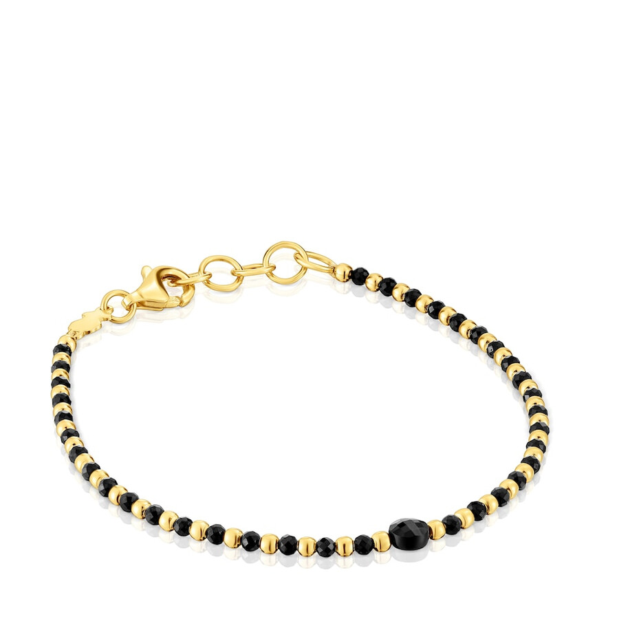 kugelarmband mit 18-karätiger vergoldung über silber und spinell in grundfarben