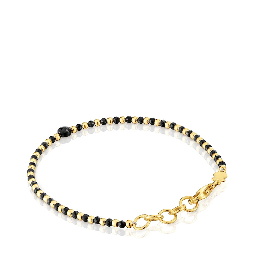 kugelarmband mit 18-karätiger vergoldung über silber und spinell in grundfarben