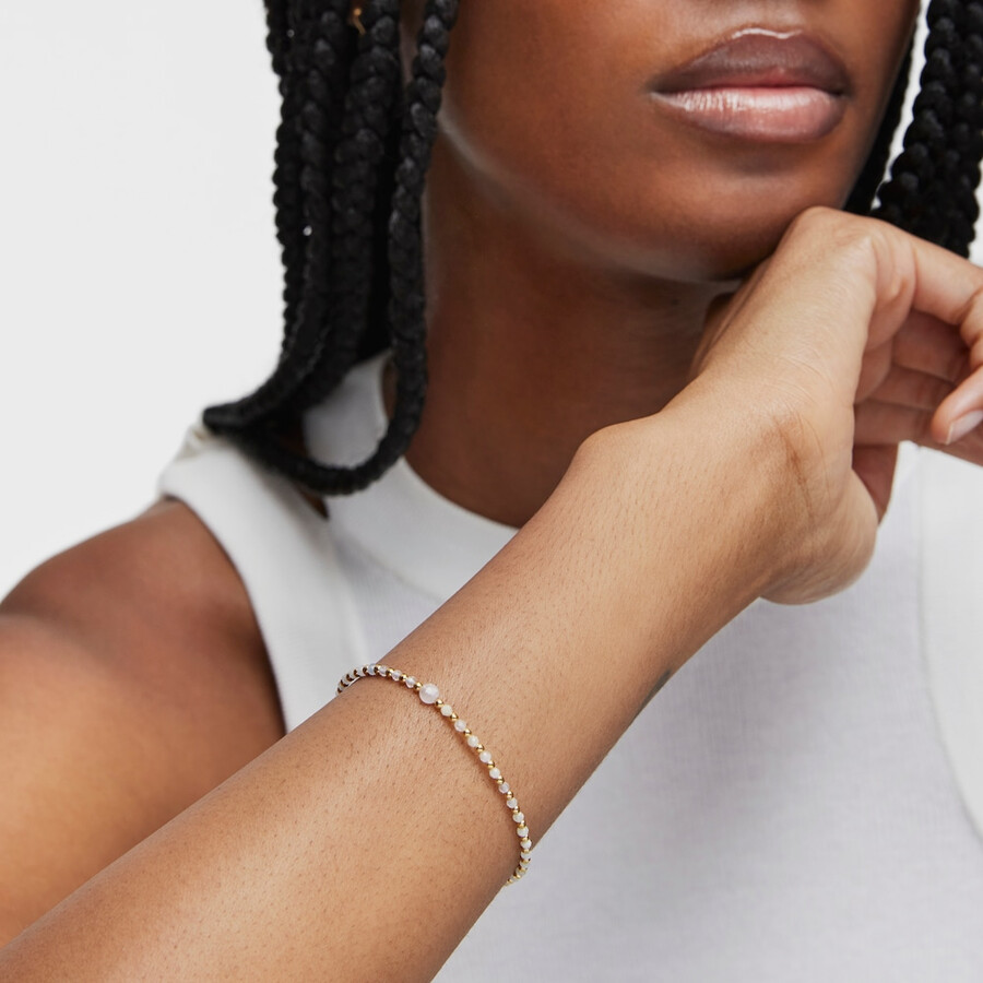 kugelarmband mit 18-karätiger vergoldung auf silber beryllium und morganit in grundfarben
