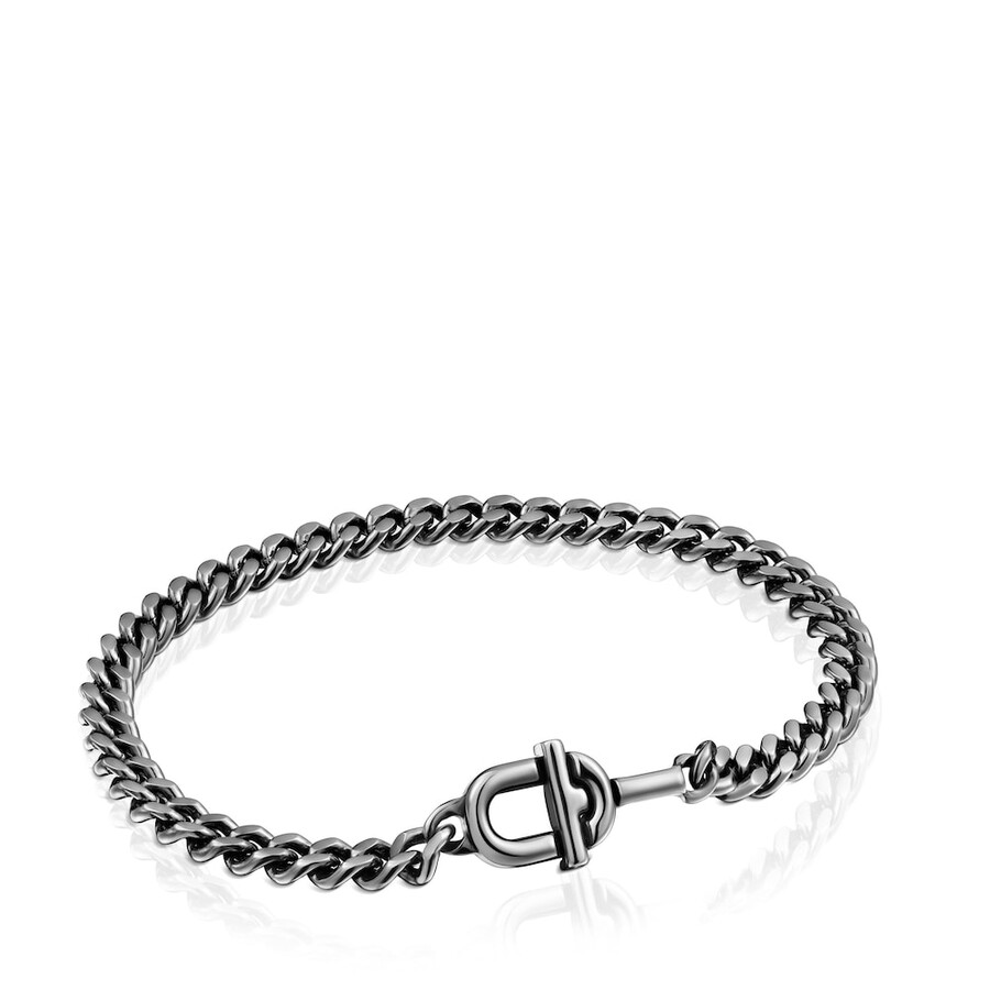 tous manifesto 19 cm armband aus dunkelsilbernem panzerketten