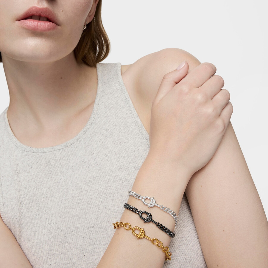 tous manifesto 19 cm armband aus dunkelsilbernem panzerketten