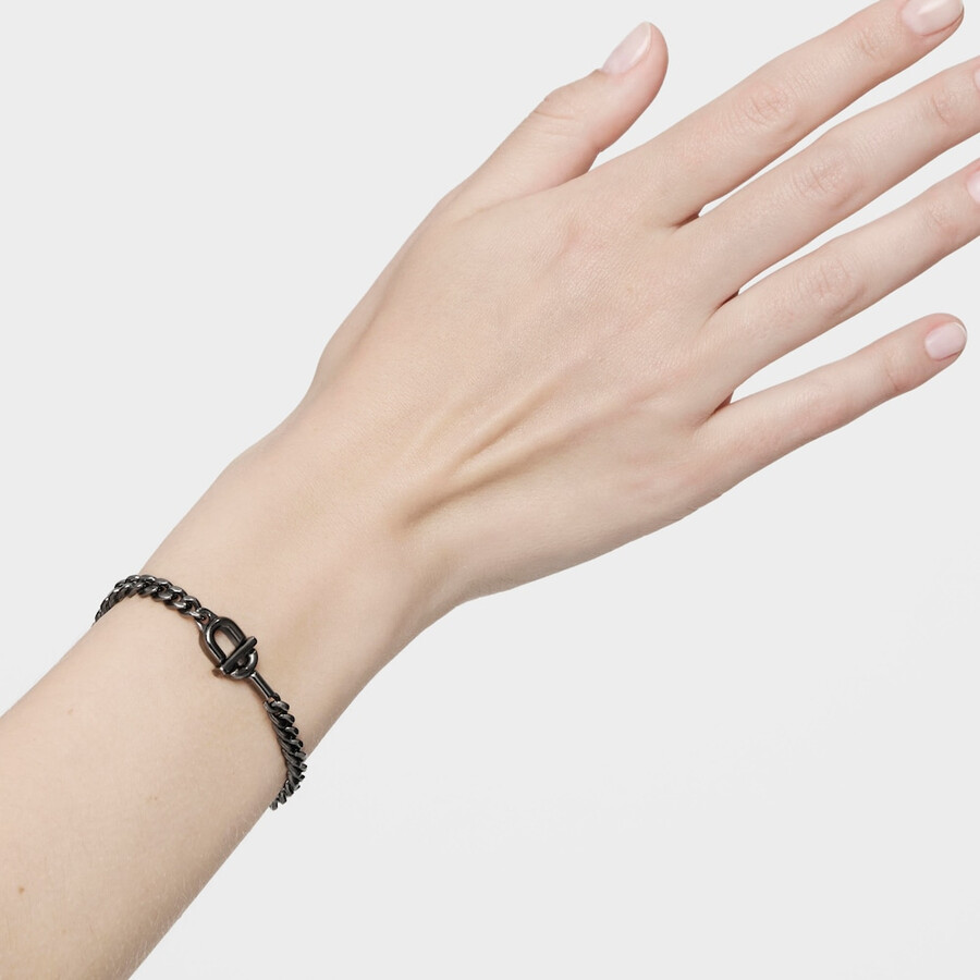 tous manifesto 19 cm armband aus dunkelsilbernem panzerketten