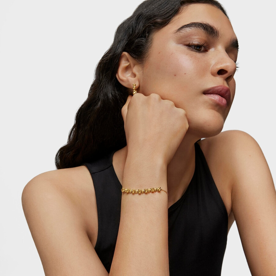 armband mit auffälliger bärenkette 18-karätig vergoldetem silber und anhänger